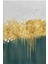 |gold-Yeşil Soyut Desenli Minimal Kombini |temperli Çerçeveli Cam Tablo 2li Dikey 2