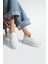 Beyaz Triko Günlük Kadın Sneaker 2