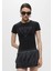 Kadın Siyah Slim Fit Vintage Triangle Tişört 1