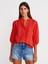 5807 Nervür Detaylı Balon Kol Gömlek-A.kırmızı 1