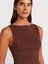 21001 Kayık Yaka Peplum Top-Açık Kahve 3