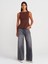 21001 Kayık Yaka Peplum Top-Açık Kahve 4