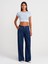 71976 Çift Pileli Denim Pantolon-Lacivert 1