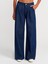 71976 Çift Pileli Denim Pantolon-Lacivert 4