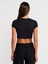31810 Bisiklet Yaka Crop T-Shirt-Bej 2