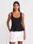 50291 Kare Yaka Peplum Top-Siyah 1