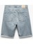 Düğmeli Pamuklu Katlamalı Paça Slim Fit Denim Şort 2