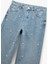 Normal Bel Düğmeli Taş Detaylı Jean Pantolon - Straight Fit Jean 3
