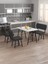 Hayat 70 x 110 Beyaz Mutfak Masası, Mutfak Masası Takımı, Yemek Masası, 2 Sandalye 1 Bench - Antrasit 2