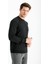 Comfort Erkek Bisiklet Yaka Uzun Kol Siyah Sweatshirt 19177 5