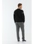 Regular Erkek Bisiklet Yaka Uzun Kol Siyah Sweatshirt 20198 5