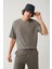 Erkek Antrasit Bisiklet Yaka Jakarlı Basic T-shirt A41y1311 2