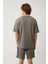 Erkek Antrasit Bisiklet Yaka Jakarlı Basic T-shirt A41y1311 5