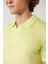 Erkek Neon Yeşil 3 Düğmeli Polo Yaka Triko Regular Fit T-Shirt A41Y5067 2