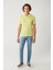 Erkek Neon Yeşil 3 Düğmeli Polo Yaka Triko Regular Fit T-Shirt A41Y5067 5