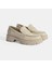 Kadın Bej Slip-On Deri Loafer 2