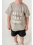 Erkek Çocuk Kabartma Baskılı Alt Üst Yazlık T-Shirt Şort Ikili Takım Çağla 4