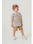 Erkek Çocuk Çizgili T-Shirt Şort Alt Üst Yazlık Ikili Takım Açık Kahve 3