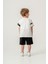 Erkek Çocuk Fashion Design T-Shirt Şort Alt Üst Yazlık Ikili Takım Siyah 4