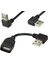 10CM 20CM 40CM 90 Derece Yukarı Aşağı Sol Sağ Açılı USB 2.0 A Erkek USB Dişi Uzatma Adaptörü Siyah Kablo (Yurt Dışından) 5