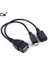 In 2 Otg Mikro USB Ana Güç Y Splitter USB Adaptörü Mirco 5 Pin Erkek Dişi Kablo Siyah Xiaomi Redmı Not 4 Sony Meızu (Yurt Dışından) 1