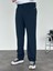 Erkek Baggy Fit Pileli Kumaş Pantolon Lacivert 2