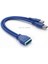 2 Bağlantı Noktalı USB 3.0 A Erkek - 20 Pin Anakart Başlığı Erkek Y Uzatma Kablosu Adaptörü (Yurt Dışından) 1