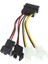 1 Adet 4pin To 3pin Fan Güç Kablosu Adaptörü 12 V * 2 / 5 V * 2 Bilgisayar Soğutma Fanı Kabloları Cpu Pc Kasa Fanı (Yurt Dışından) 3
