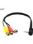 Yüksek Hızlı 90 Derece 3.5 mm Erkek Jack 3 Rca Dişi Fiş Adaptörü Ses Dönüştürücü Video Av Kablo Tel Kablosu 25 cm (Yurt Dışından) 1