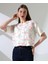 Çiçek Tül Detaylı Nakışlı Bluz T-Shirt 5