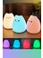 Kedi Şekilli Gece Lambası Çocuk Odası LED Rgb Renk Değiştiren Dokunmatik (Karışık Yüz Ifadesi) 1