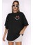 Bisiklet Yaka Kısa Kol Baskılı T-Shirt - Siyah 4