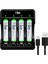 G465 4'lü Pil Şarj Aleti + 4 Adet Aaa 650 Mah Şarjlı Ince Kalem Pilli Set 1