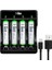 G465 4'lü Pil Şarj Aleti + 4 Adet Aaa 650 Mah Şarjlı Ince Kalem Pilli Set 3