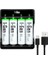 G427 4'lü Pil Şarj Aleti + 4 Adet Aa 2700 Mah Kalem Pilli Set 1.2V Ni-Mh 3