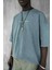 Erkek Oversize Premium Yıkamalı T-Shirt Füme 3