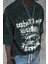 Erkek Yıkamalı Işlemeli Oversize Baskılı Premium T-Shirt Siyah 4