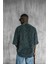 Erkek Yıkamalı Işlemeli Oversize Baskılı Premium T-Shirt Siyah 5