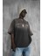 Erkek Renk Geçişli Baskılı Oversize Yıkamalı T-Shirt Kahverengi 2