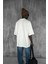 Erkek Oversize Fitilli Bisiklet Yaka T-Shirt Beyaz 3