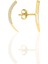 Gümüş Altın Yaldızlı Zirkon Taşlı Ay Modeli Küpe SGTL10824GOLD 1