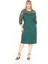 Flok Kol Büyük Beden Yeşil Elbise 30A-2660 1