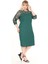 Flok Kol Büyük Beden Yeşil Elbise 30A-2660 4