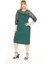Flok Kol Büyük Beden Yeşil Elbise 30A-2660 5