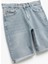 Düğmeli Pamuklu Katlamalı Paça Slim Fit Denim Şort 3