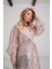 Cream & Rouge Kadın Oversize Kalıp Kuşaklı Organze Trençkot 3