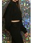 Kadın Trend Kısa Crop Sweatshirt 2