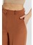 Taba Rengi Palazzo Geniş Paça Dokuma Kumaş Pantolon 2