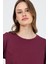 Bordo Bisiklet Yaka %100 Pamuk Relaxed Fit Tişört 2142M 3