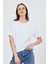 Beyaz Bisiklet Yaka %100 Pamuk Relaxed Fit Tişört 2142M 1